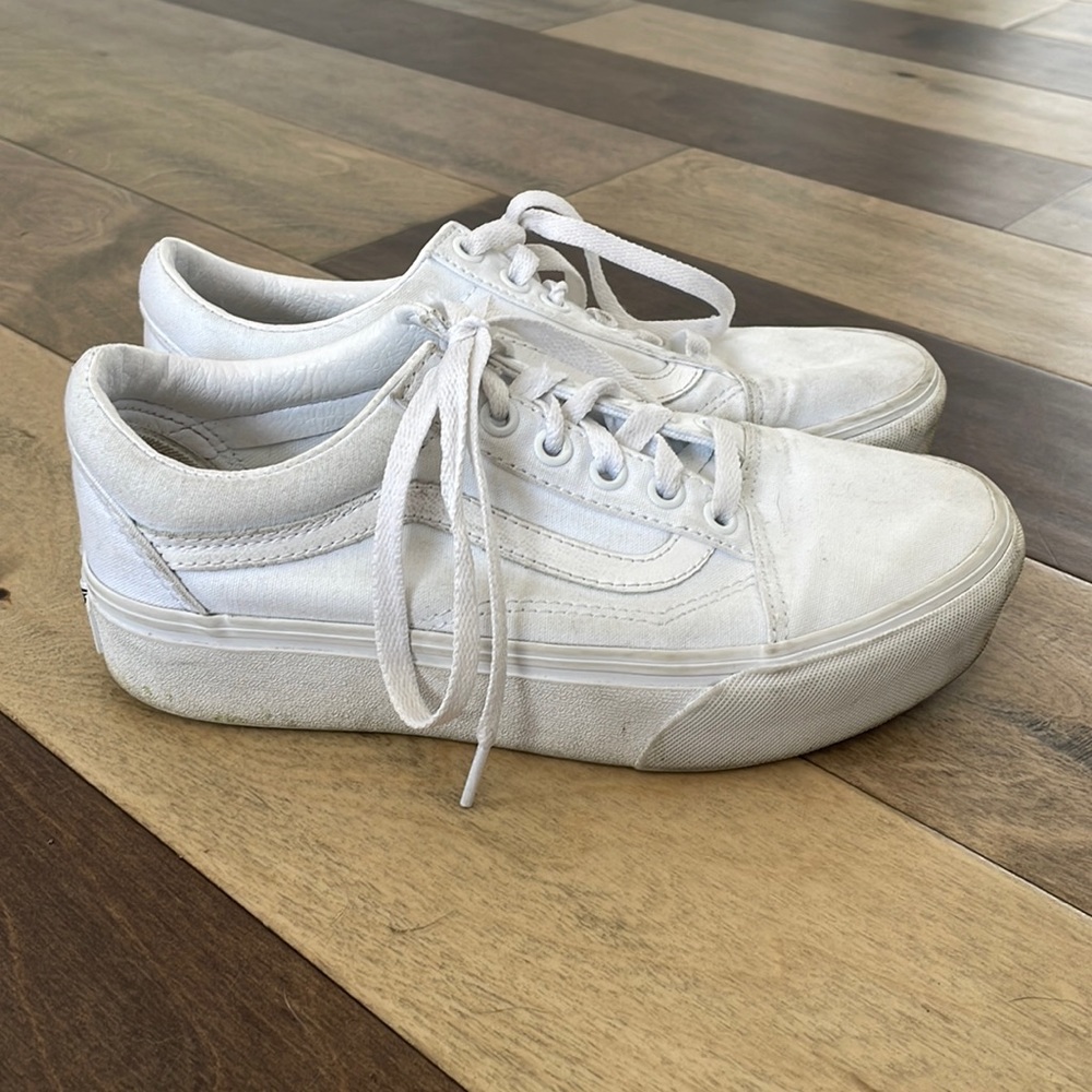 White Platform Vans